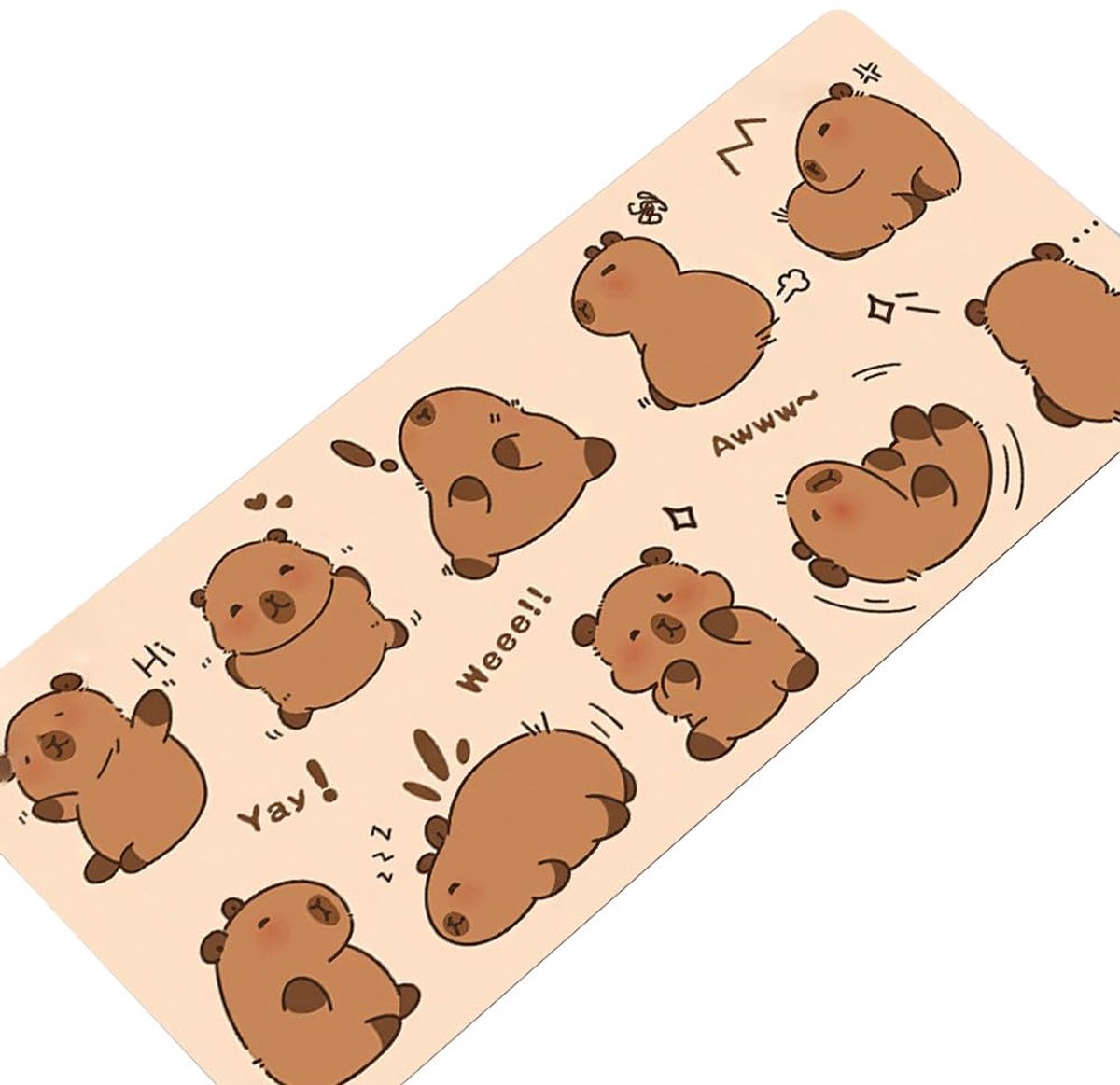 Bureauonderlegger, capibara, gaming muismatten, XXL, muismat, bureaumat, antislip, pc-muismat, grote muismat, capibara, gaming, bureau, accessoires, mat, kantoor, decoratie