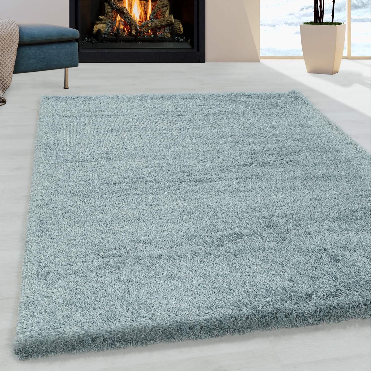 Vloerkleed Fluffy Blauw 280 x 370