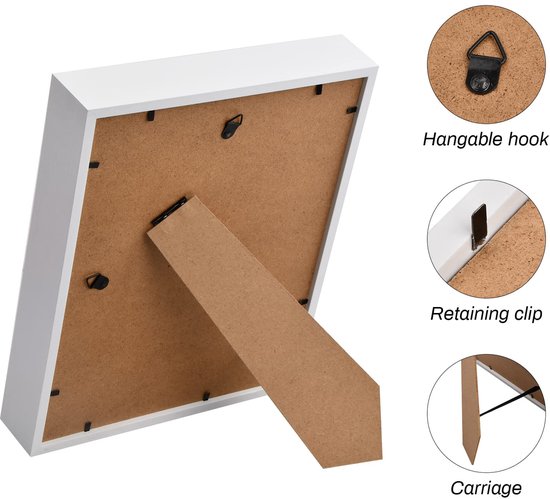 3D Shadow Box A4, 8,9 x 12,4 inch diepe doos fotolijst voor tafelblad en muur, houten 3D-fotolijst, displaybox voor ambachten, memorabilia bloemkaartjes medaille (zwart 5 cm) — afbeelding 2