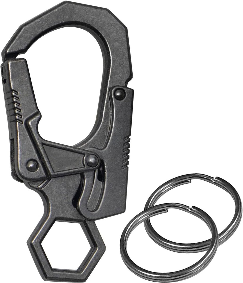 Karabiner Sleutelclip, Dubbele Sluiting van Zinklegering, Outdoor Snap-on Sleutelhanger met Klittenbandsluiting