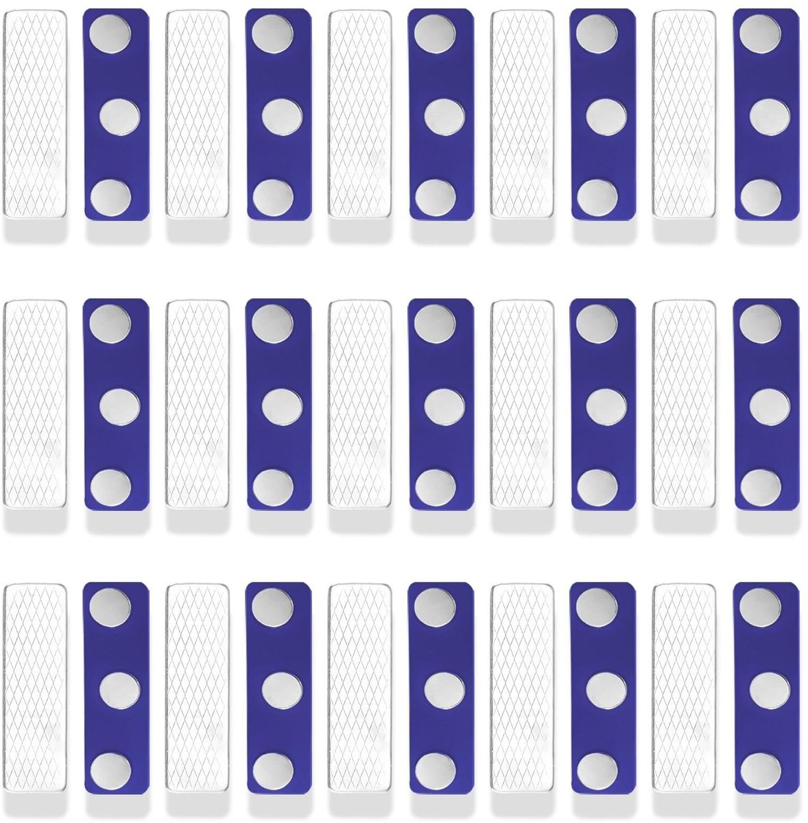 Dailygoods- Naambordjes 30 stuks - Blauwe Naambordjes - Magnetische Badge - PVC/Roestvrij Staal - Geschikt voor ID-Hoezen - Eenvoudig te Dragen