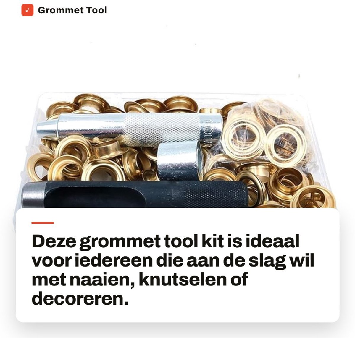 Dailygoods - Grommet Tool Kit met 100 Sets Eyelets en Opbergdoos