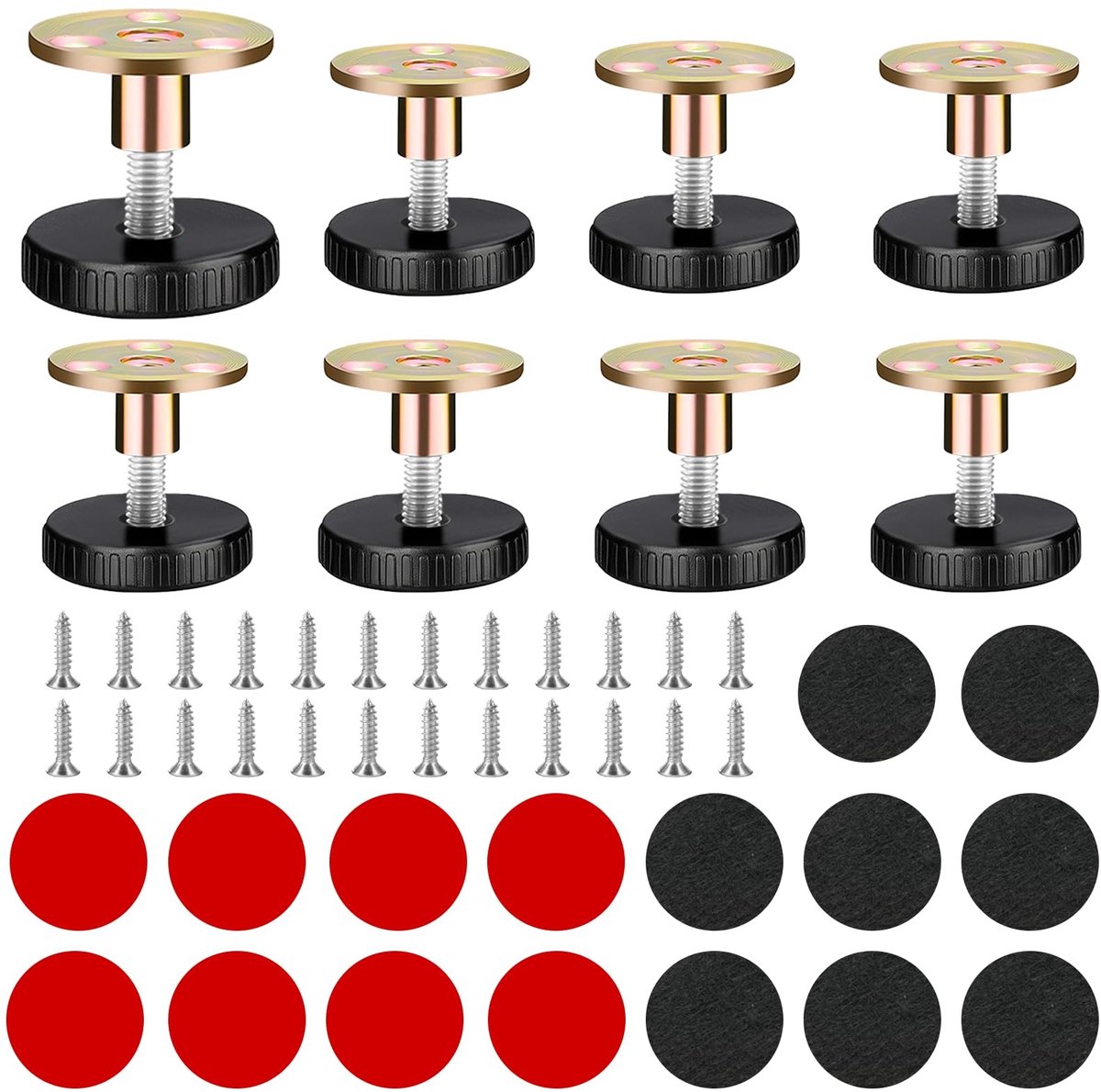 Dailygoods- Meubelpoten Verstelbaar 33-40 mm - Set van 8 - Roestvrij Staal - Antislip - Schokabsorberend - Duurzaam en Stevig - Meubelvoeten