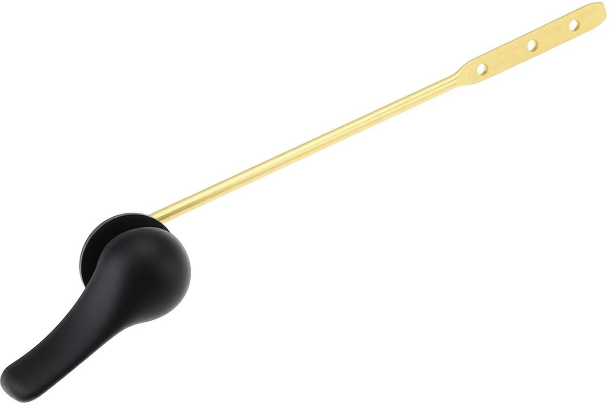 Dailygoods- Toilet Hendel Vervangingsonderdelen - Universele Toilet Knop - Zwarte Aluminium Stang - Voorzijde/zijmontage - Duurzaam - Glad oppervlak - Toiletknop