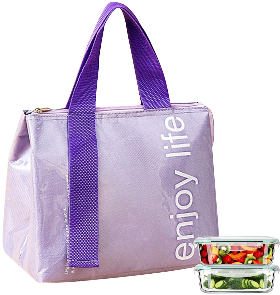 Dailygoods- Lunchtas Waterdicht - Draagbare Koeltas - Geïsoleerde Koeltas - Voor School/Werk/Picknick - Lekvrij en Makkelijk te Reinigen - Duurzaam Oxford Weefsel