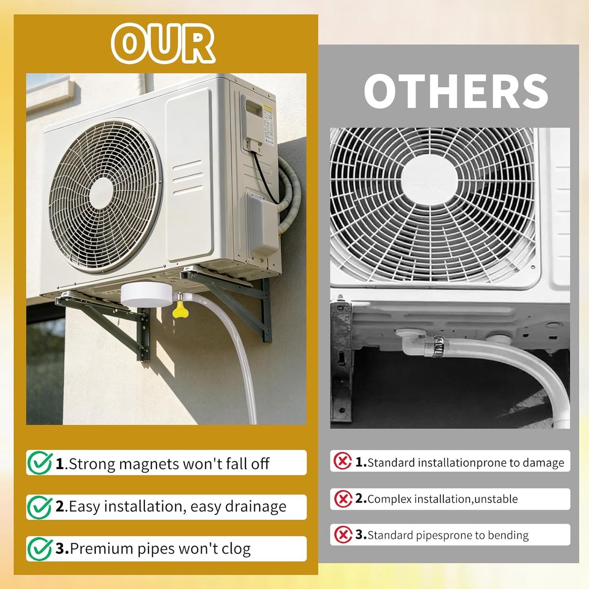 Magnetische Afvoerslang voor Airco - Condensaatslang - Magnetische Bevestiging - 1 Magnetische Aftapadapter, 1 Doorzichtige PVC-Slang Van 12 Voet - Transparant - Voor Raamairco's en Mini-Split-Units thumbnail 6