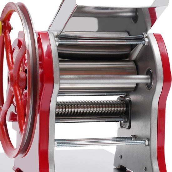 Handmatige Pastamachine - Pastamaker Rood - Verse Pasta Maken - Roestvrij Staal - 38 x 28 x 26 cm - Rood — afbeelding 2