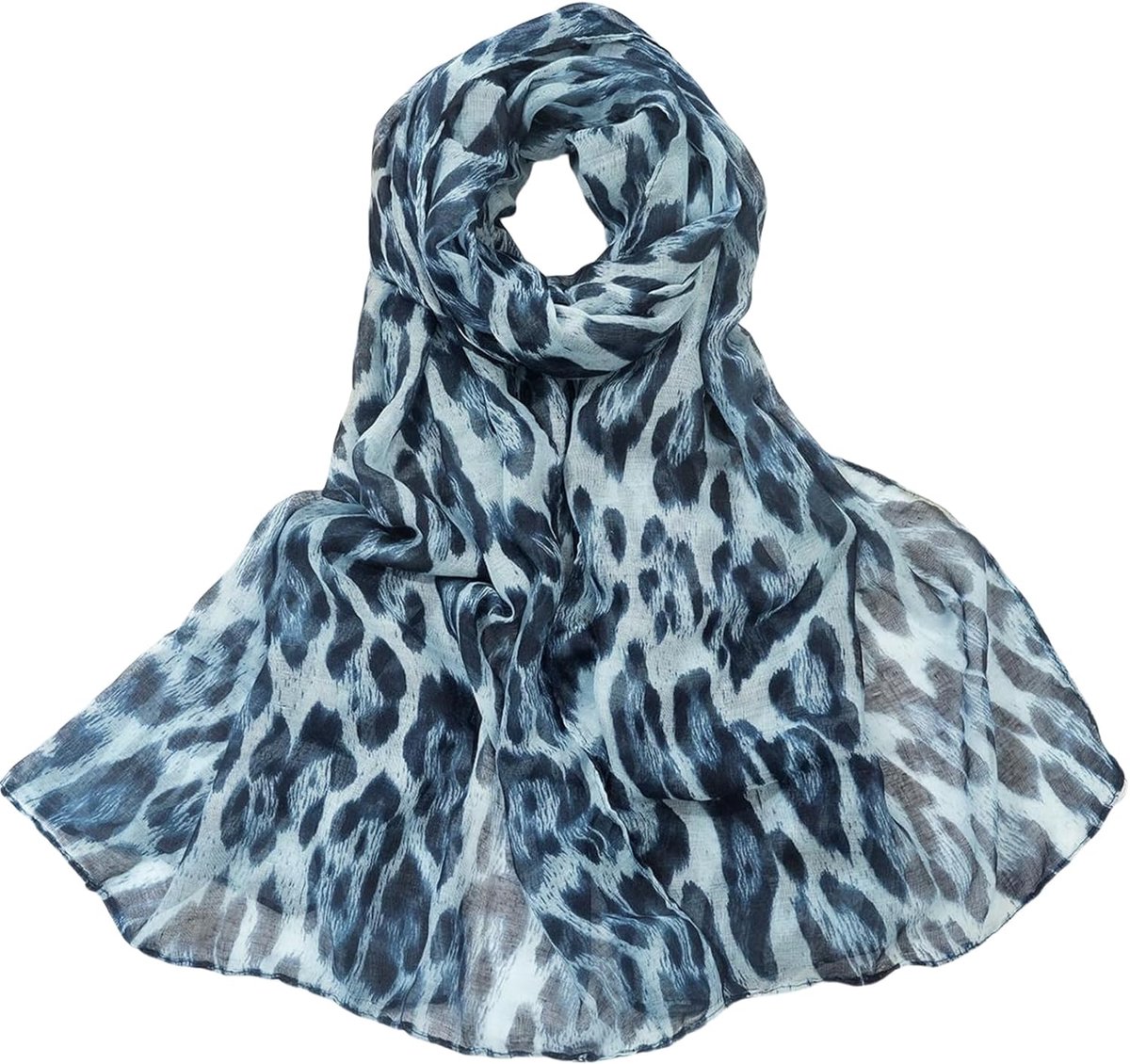 Luipaardprint sjaal voor vrouwen, lichtgewicht chiffon zijde gevoel rechthoekige sjaal, zacht aanvoelend mode-accessoire