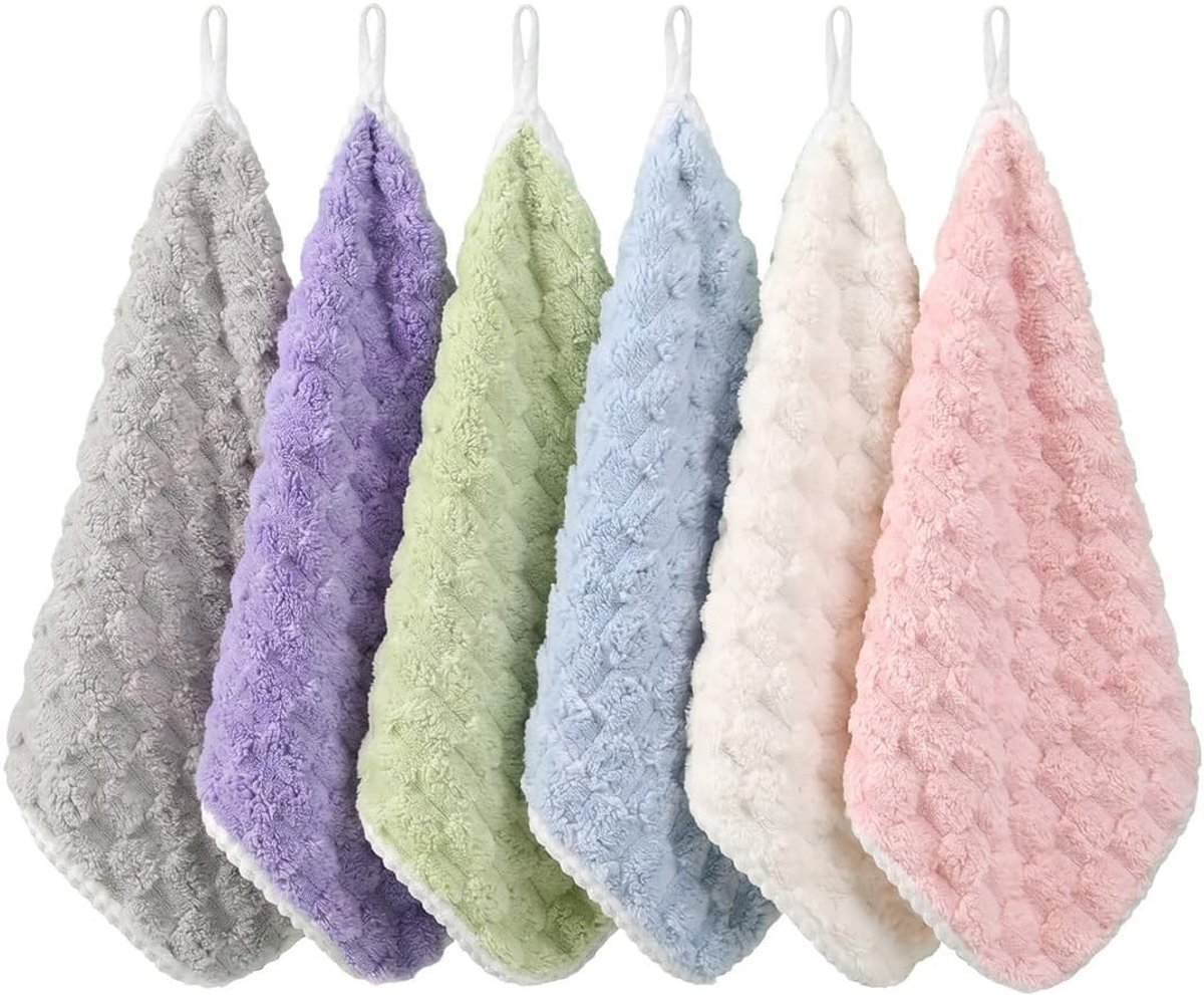 Set van 6 Microvezel Washandjes voor Gezicht en Lichaam, 30x30cm Koraalfluweel Make-updoeken, Ideaal voor Dagelijks Gebruik en Huidverzorging