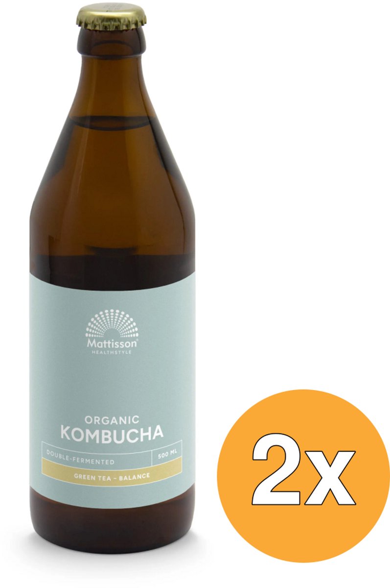 2x Mattisson Kombuchagreen Tea - Balance Bio (500 ml)