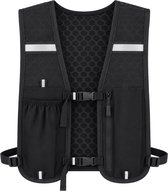 YONO Hardloopvest Reflecterend - met Telefoonhouder - Verstelbaar Hydratatievest met Flessenvak - Running Vest - Drinkhouder - Dames en Heren - Zwart