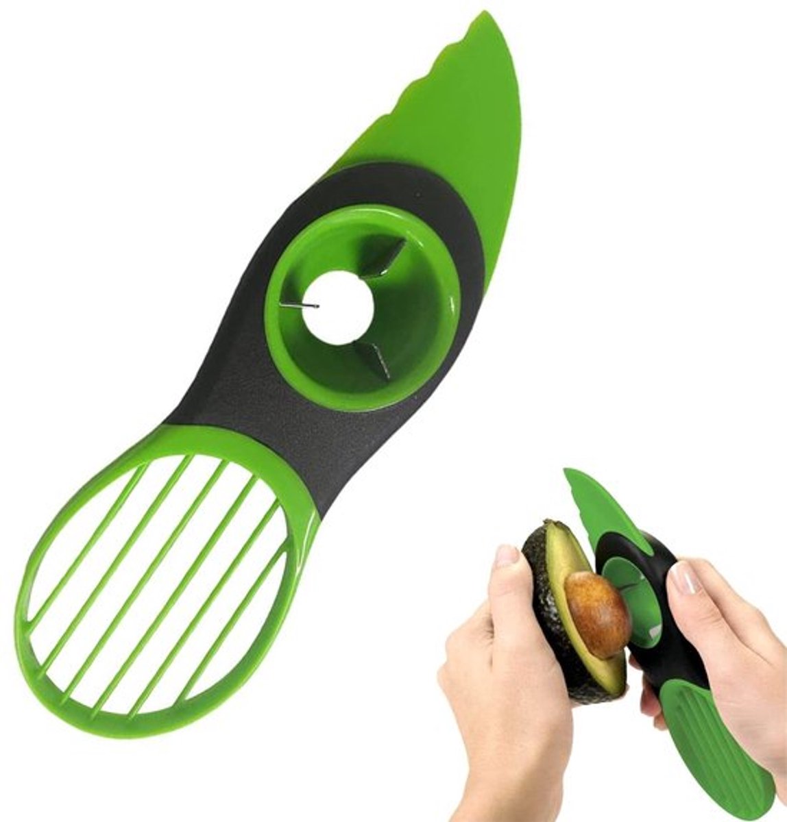 Jhubersproducts - Avocadosnijder - Avocado Snijder 3-in-1 - Kunststof