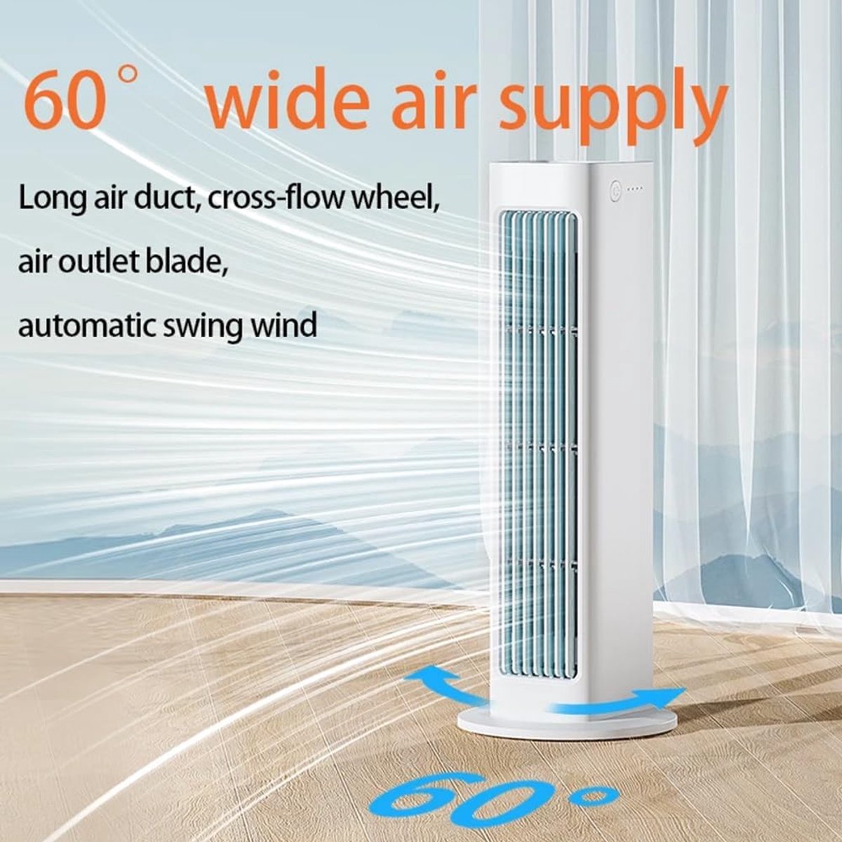 Draagbare airconditioner - Mini-koeler - Persoonlijke koeling - Ultrastil ontwerp - 32,5 x 7,5 x 7,5 cm - Wit — afbeelding 3