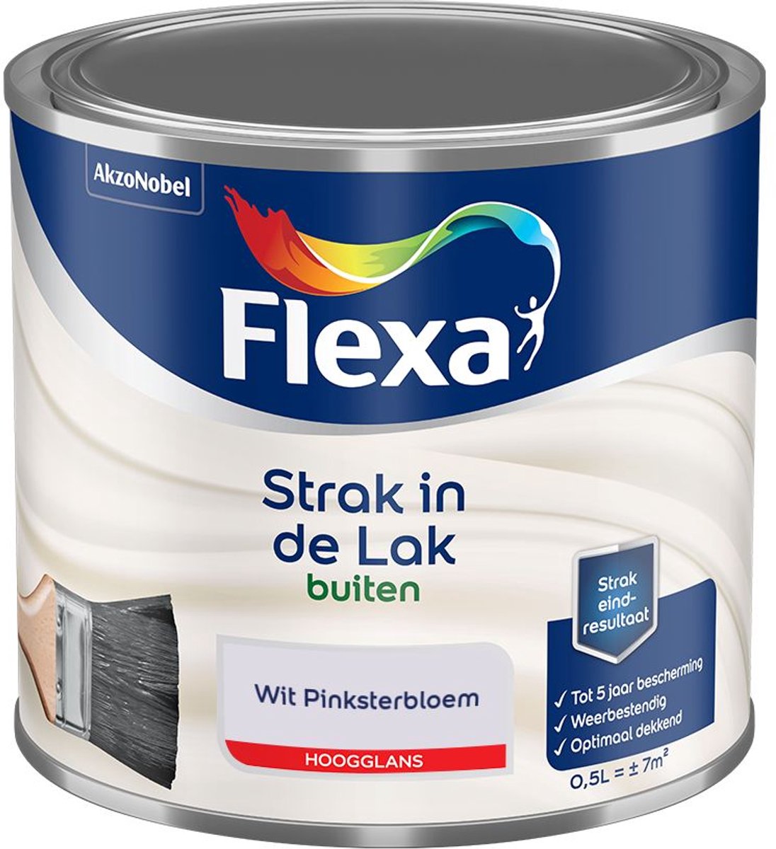 Flexa - Strak In De Lak Buitenlak Hoogglans - Wit Pinksterbloem - Mengverf - 500 Ml