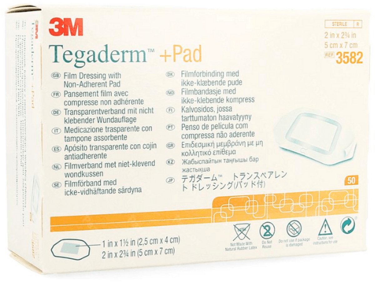 Tegaderm +Pad Transparant verband 5 x 7 cm 50 stuks