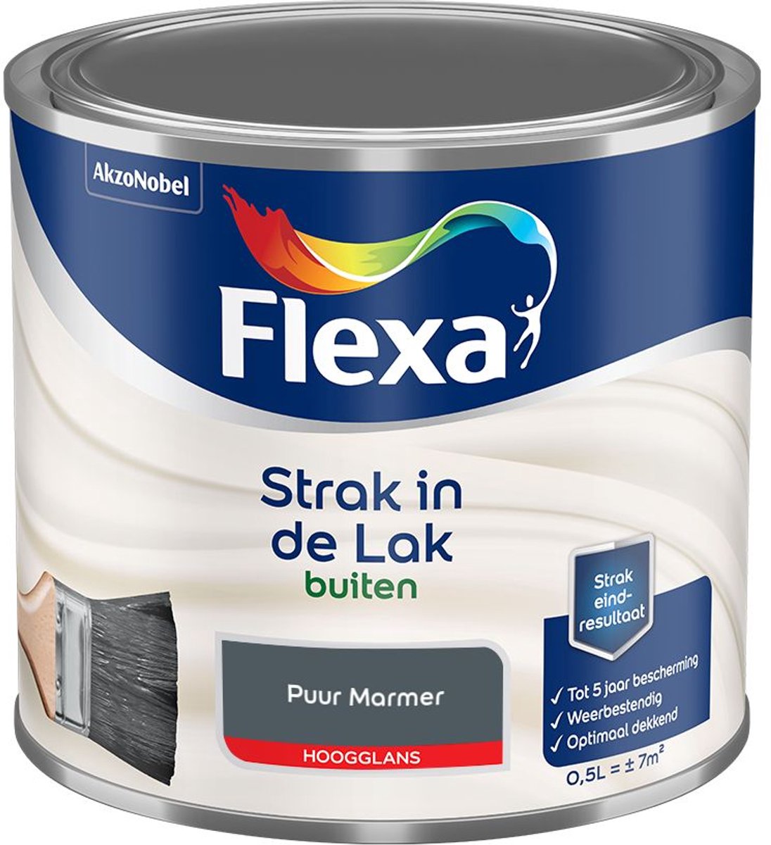 Flexa - Strak In De Lak Buitenlak Hoogglans - Puur Marmer - Mengverf - 500 Ml