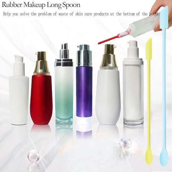 Spatels, Multifunctionele Herbruikbare Kleine Rubber Make-up Lange Lepel, voor Keuken Voedsel Bakken Koken Beauty Make-up Cosmetica Lotion Resin Handgemaakte Palet (Roze Groen — afbeelding 5