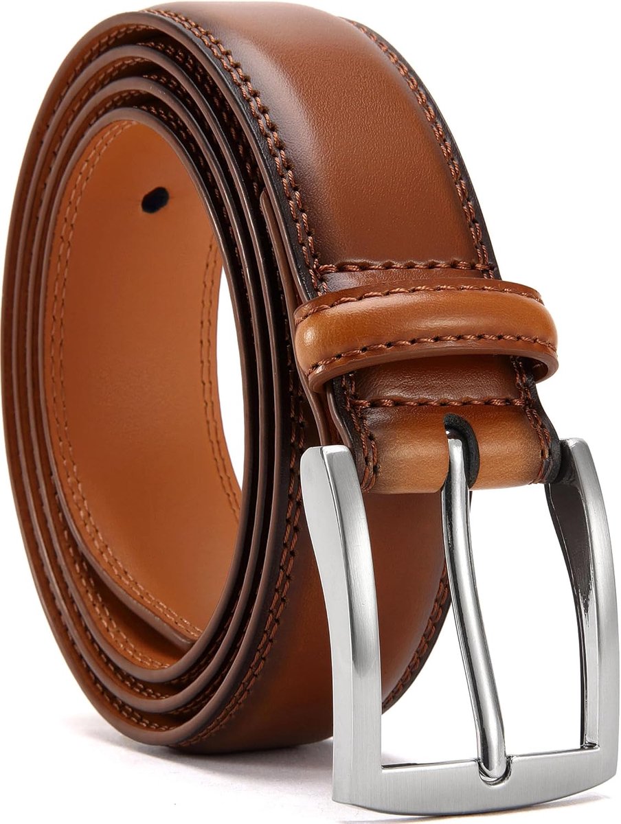 leren riem voor heren, 33 mm breed, geschikt voor herenjeans en pakken, lengte in te korten