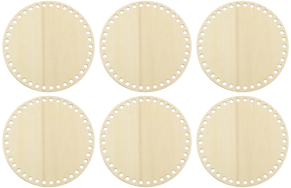 Mand Bodem, 6 Stks Ronde Blanco Haak Breien Houten Basis Voor Diy Craft Weven Mand Maken Benodigdheden Woondecoratie