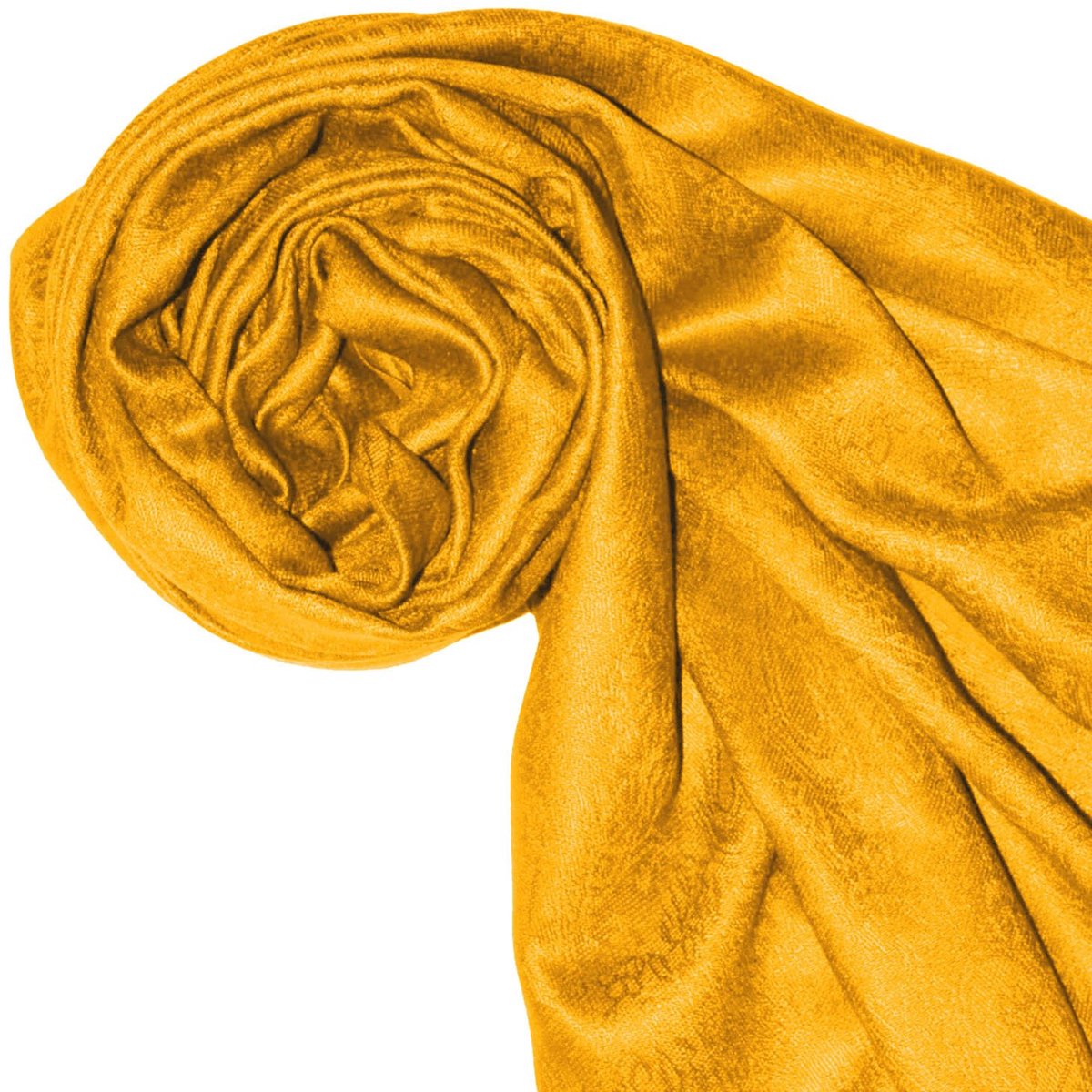Cana Designer Pashmina hoogwaardige merksjaal jacquard geweven paisley-patroon 60 x 200 cm viscose harmonieuze kleuren sjaal sjaal doek, goud, goudgeel, geel, mosterd, 65 x 175 cm