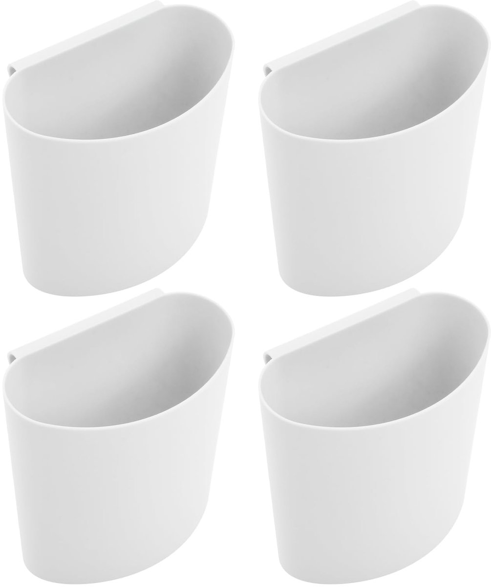 4 stuks hangende emmers, kleine afvalemmer, hangende afvalemmer, vuilnisemmer, organizer, potloodhouder om op te hangen voor wagen, opbergcontainer, pennenhouder (wit)