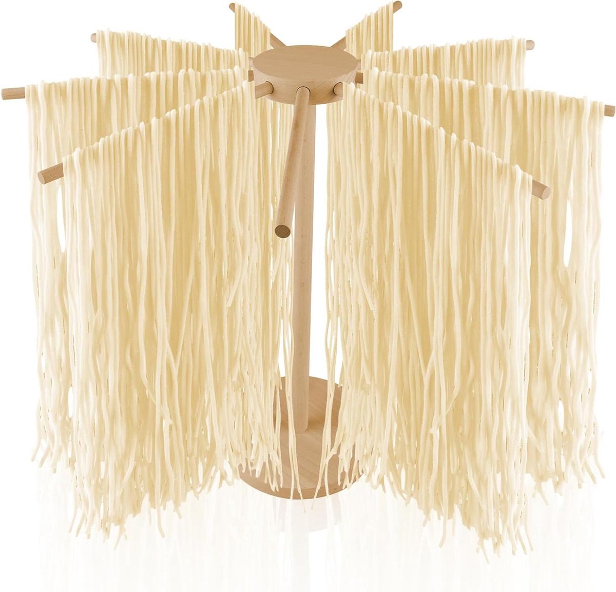 Pastadroger Hout - Pastastandaard Droger - Zelfgemaakte Pasta Drogen - 9 Afneembare Armen - Tot 45 kg - Natuurlijk Hout