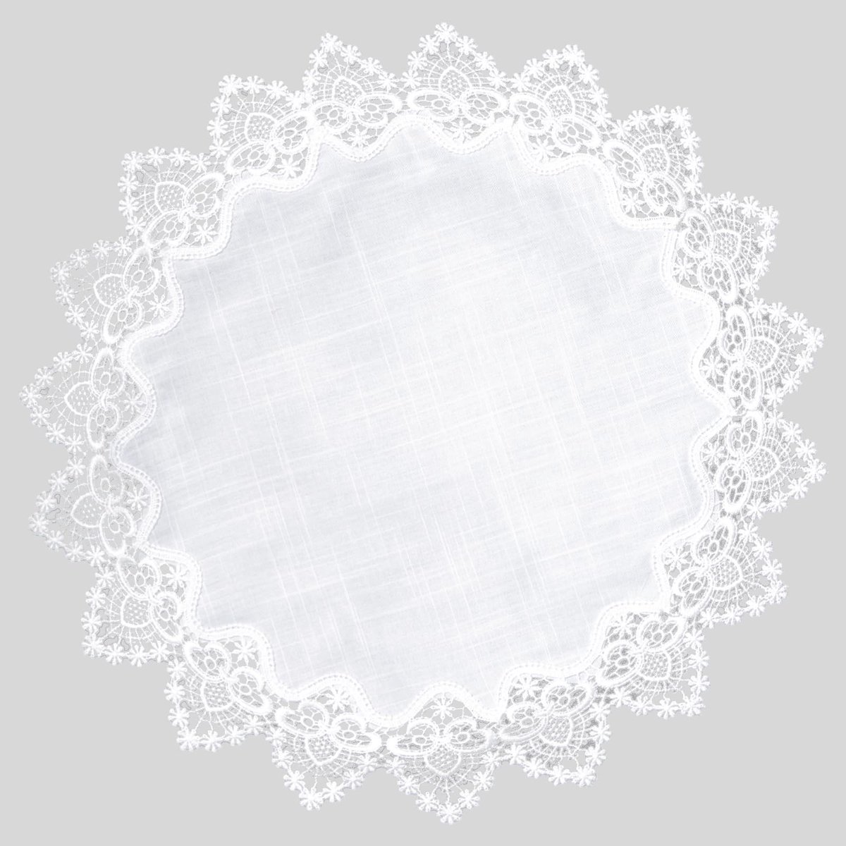 Dailygoods- Tafeldeksel 60 cm - Ronde Tafelkleed - Polyester met Kant - Tafeldecoratie - Eettafel - Koffietafel Topper