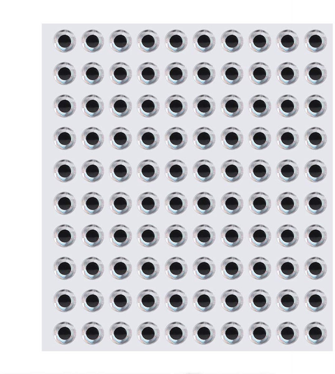Dailygoods- Vissenlokken Ogen 100 Stks - 3D Simulatie - Zelfklevende Ogen - Vliegbinden - Ambachten - Duurzaam Materiaal - Aasogen