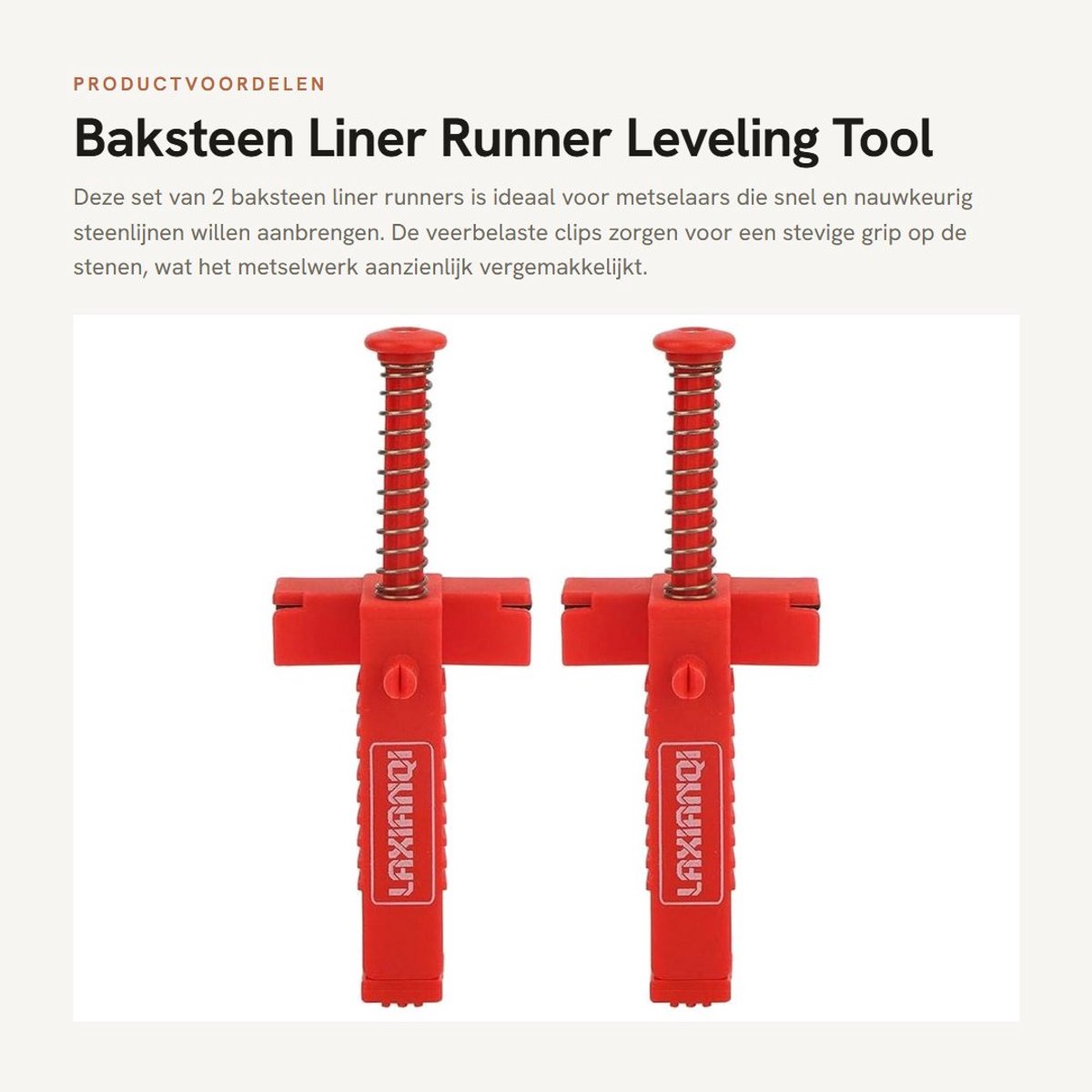 Dailygoods - Baksteen Liner Runner Leveling Tool Set van 2