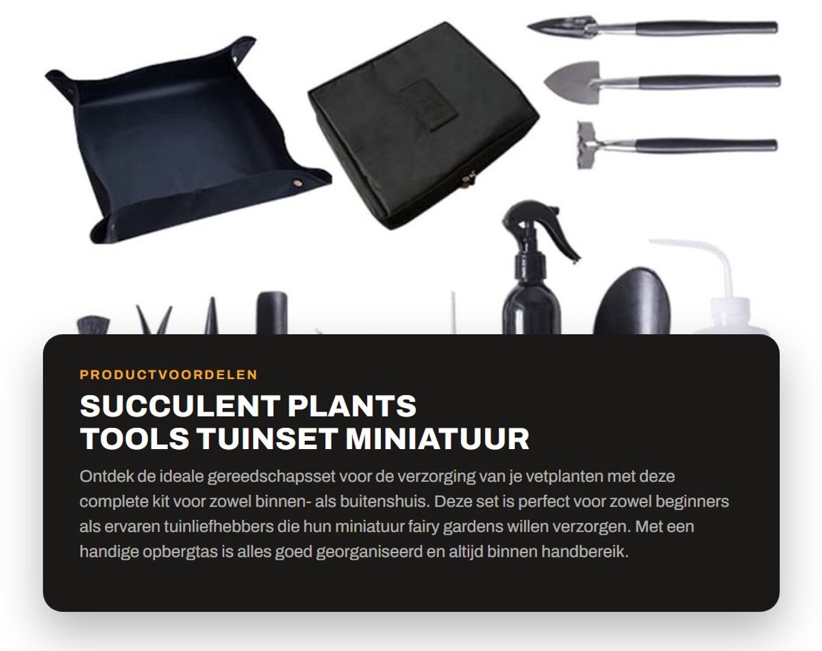 Dailygoods- Tuingereedschapset 14 Stuks - Vetplant Gereedschap - Transplantatie Gereedschappen - Opbergtas - Waterdichte Plantenpotmat - Lichtgewicht en Hoogwaardige Materialen - Tuingereedschap