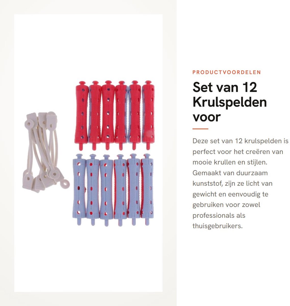 Dailygoods- Krulspelden 12 Stuks - Perm Staven - Haarstyling - Kunststof - 9 x 1,1 cm - Dubbele Kleuren Gemengd - Haarrollers