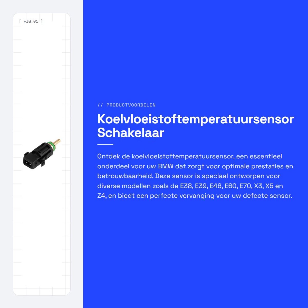 Dailygoods - Koelvloeistoftemperatuursensor - Schakelaar - Betrouwbare vervangingssensor - Kunststof - 2-polig - Voor diverse modellen