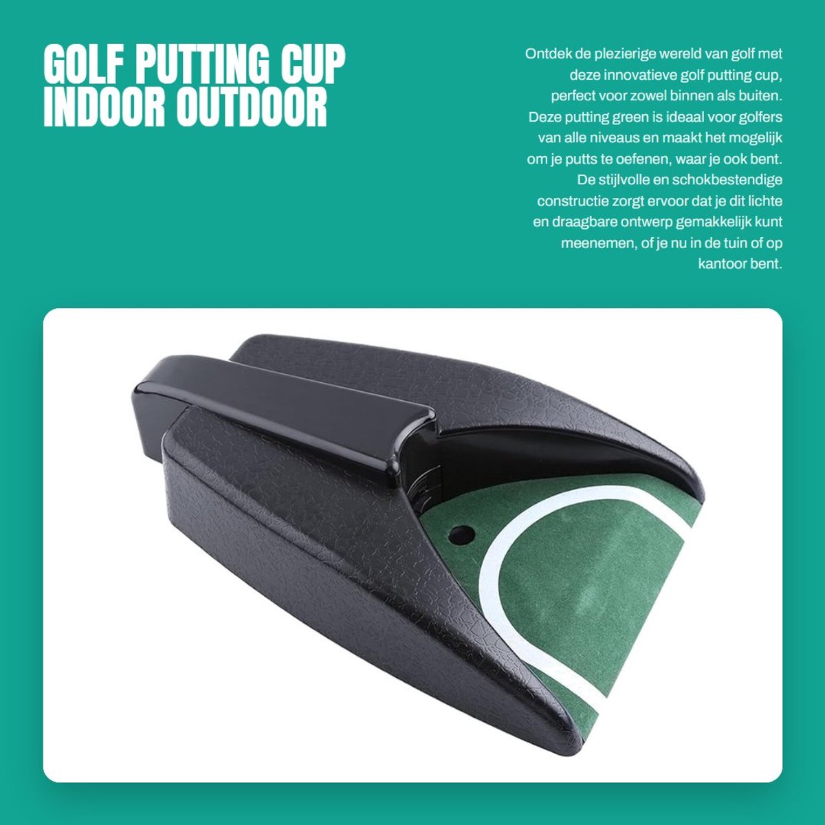 Dailygoods- Putting Cup Automatische Terugkeer - Indoor/Outdoor Golf - Schokbestendig/Duurzaam - Lichtgewicht/Draagbaar - Elegante Reliëf Textuur - Eenvoudig te Gebruiken - Golfputter