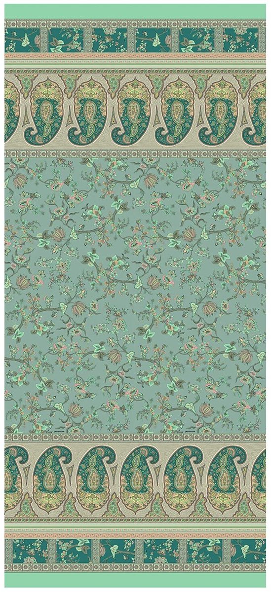 Foulard Genova V1 van katoen mako-satijn in de kleur groen, afmetingen: 180cm x 270cm, 9324017