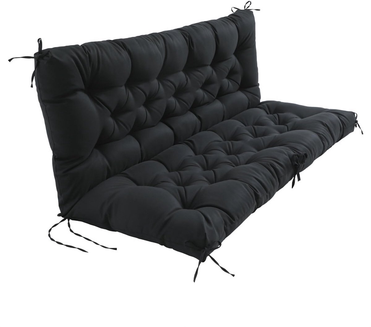 Bankkussen, zitkussen en rugkussen voor bank, tuinbank, zitkussen voor schommelbank, bekleding voor schommelbank, zwart, 120 x 50 x 50 cm
