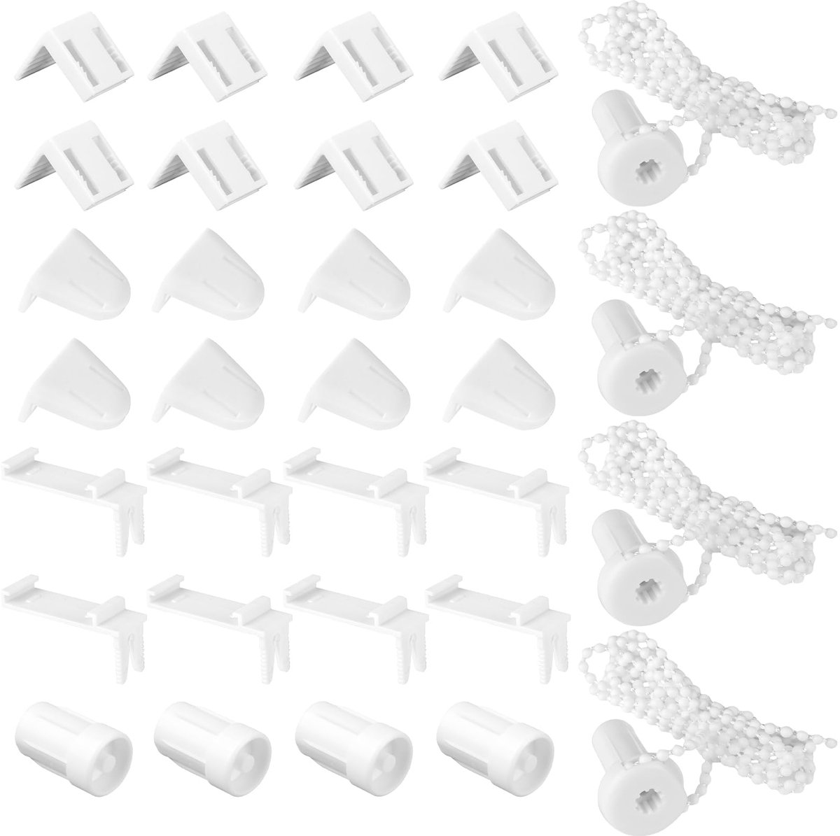 Set van 4 klemhouders voor rolgordijnen - 17 mm reserveonderdelen zonder boren