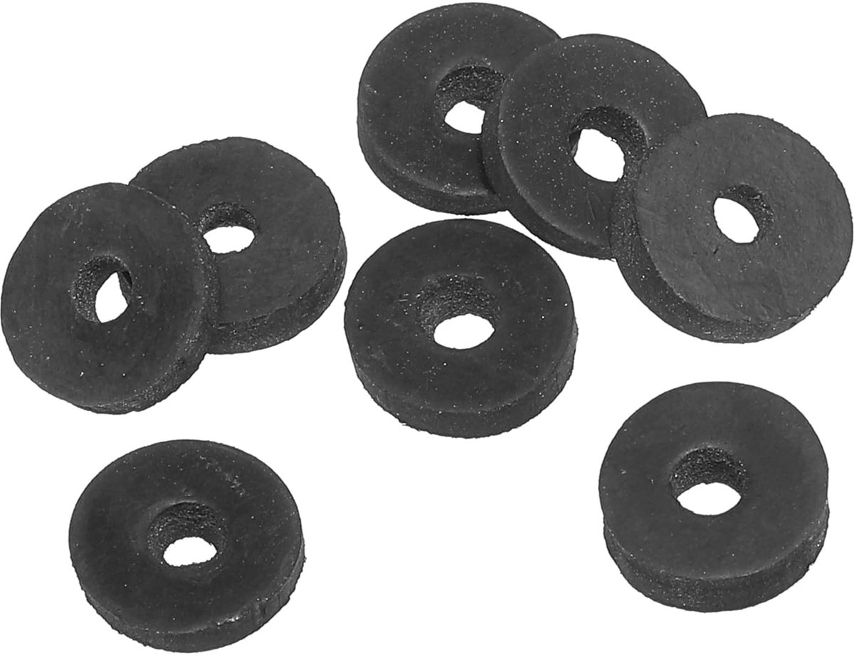 Platte rubberen afdichting M4, set van 8, binnendiameter 4 mm, buitendiameter 13 mm, dikte 3 mm, afdichting voor kraan, waterleiding, bevestigingsbout, zwart