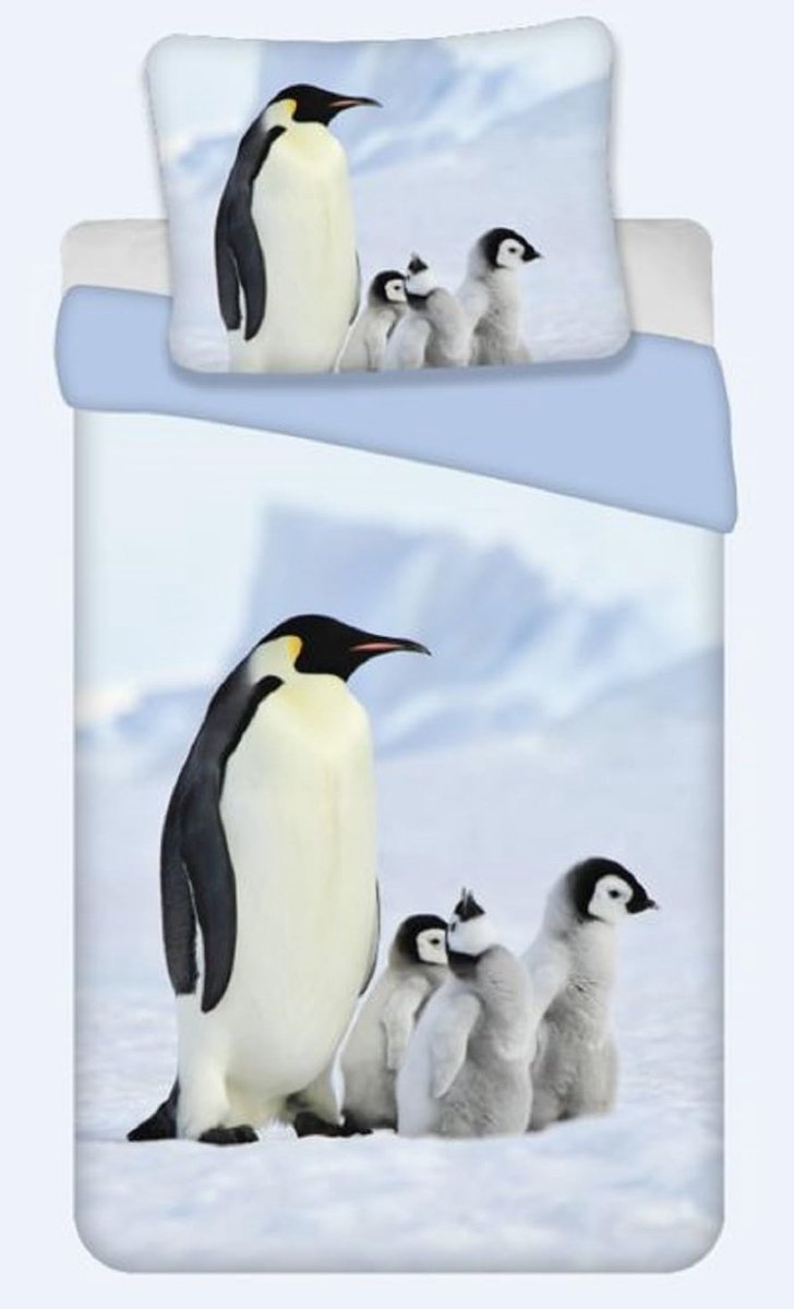 Beddengoedset met pinguïn, 135 x 200 cm, 80 x 80 cm, 100% katoen