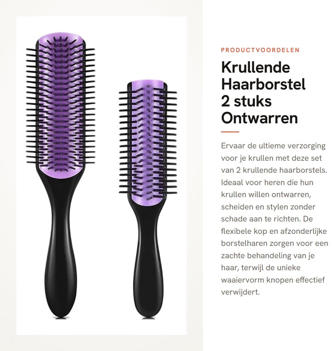 Dailygoods- Haarborstel Antiklit - Ronde Haarborstel voor Krullen - 9/5 Rijen Stylingborstel - Hittebestendig - Flexibele Kop - Perfecte Grip - Ontwarringsborstel