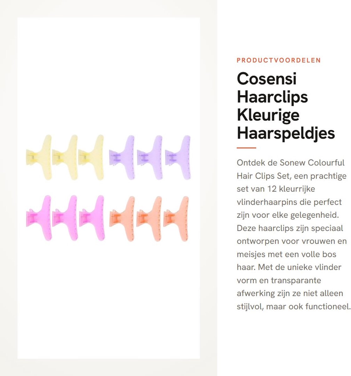 Dailygoods- Haarklemmen 12-delige set - Kleurrijke Haarspelden - Antislip - Vlinderdesign - Kappersgereedschap - Hoogwaardig Materiaal