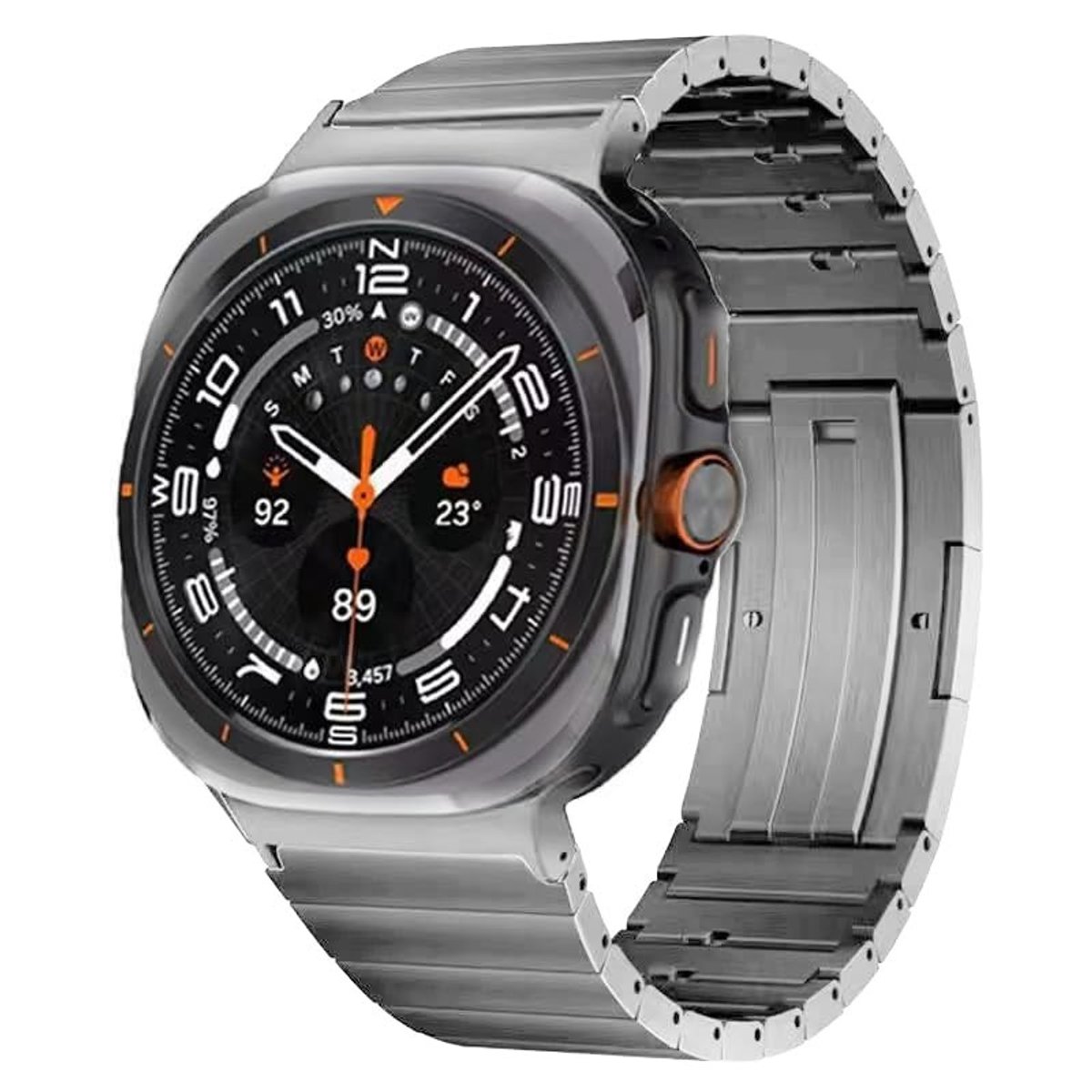 Dailygoods- Titanium Armband - Gereedschapsloos Ontwerp - Compatibel met Galaxy Watch 7 Ultra 47 mm - Gapvrij Design - Accessoires voor Galaxy Watch 2/1 - Lichtgewicht en Comfortabel - Horlogeband