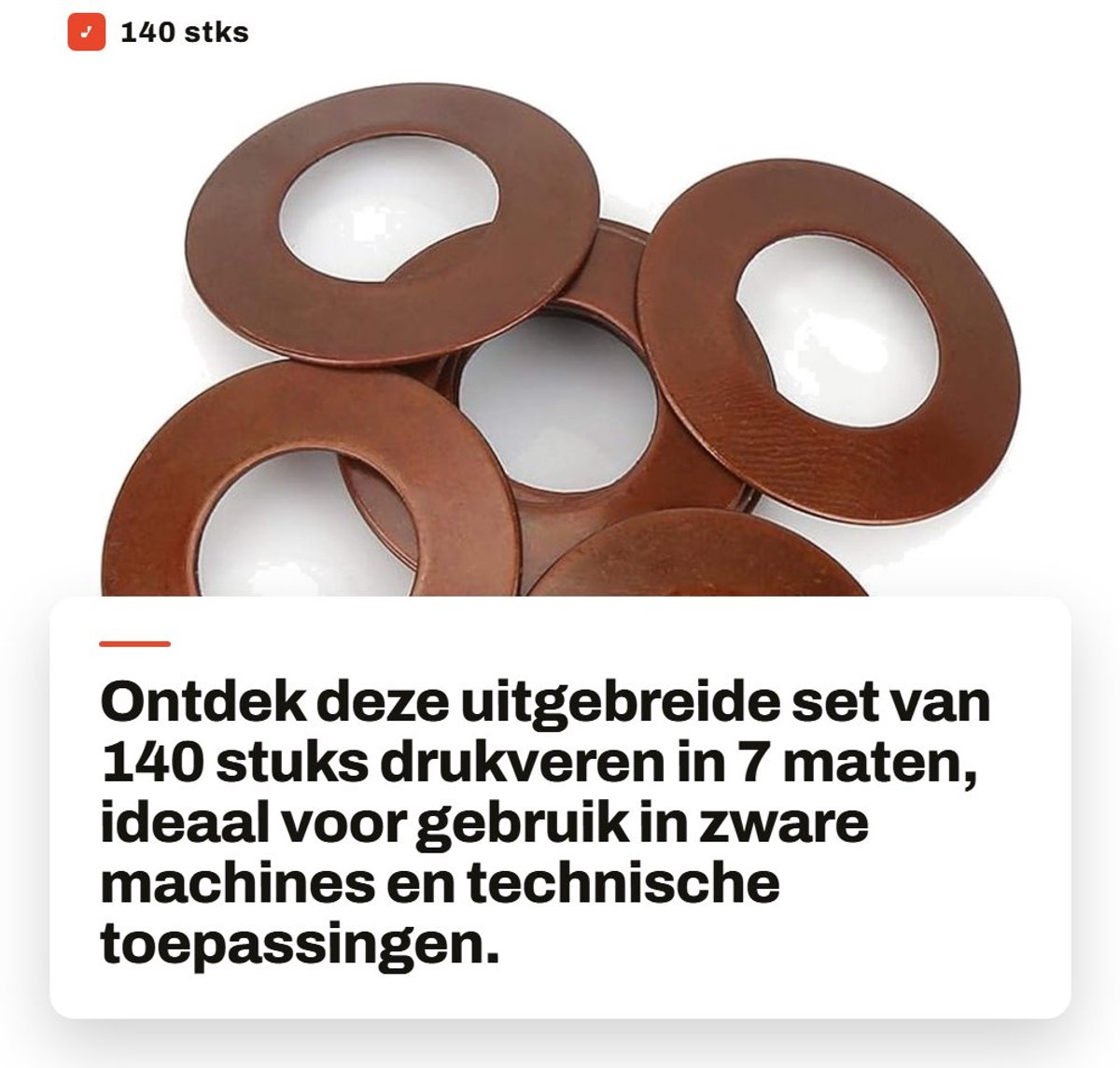 Dailygoods- Drukveer 140 Stuks - Belleville Schijfveer - Schotelveerring - Schokdemper - Vervangingsset - Geschikt voor zware machines - Schotelveer