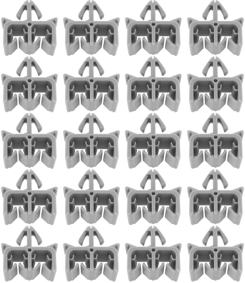 Dailygoods- Baklijn Clips 20 Stuks - Kunststof - 32,5x17mm - Compatibel met VW/TOYOTA - Remlijn Behoud Clips - Grijs - Effectieve Bevestiging - Remleiding Clips