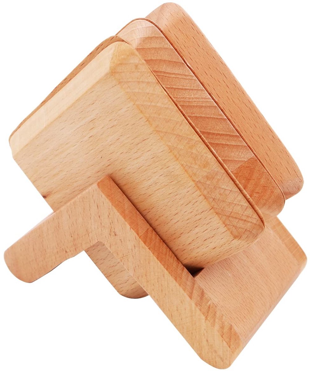 Dailygoods- Thee-onderzetter set van 6 - Houten onderzetters met houder - Rechthoekig 9 cm - Hittebestendig - Waterdicht - Glad oppervlak