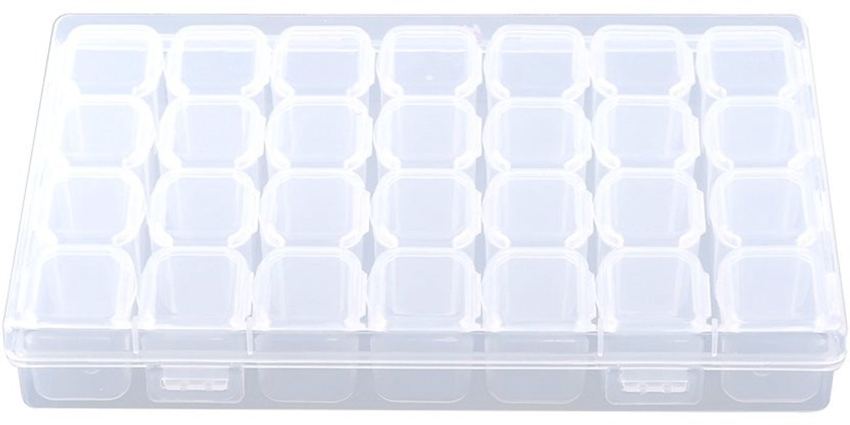 Dailygoods- Pillendoosje 28 Sleuven - Opbergdoos - Medicatiedoosje - PP-Kunststof - Transparant - 17,5 x 10,8 x 2,7 cm