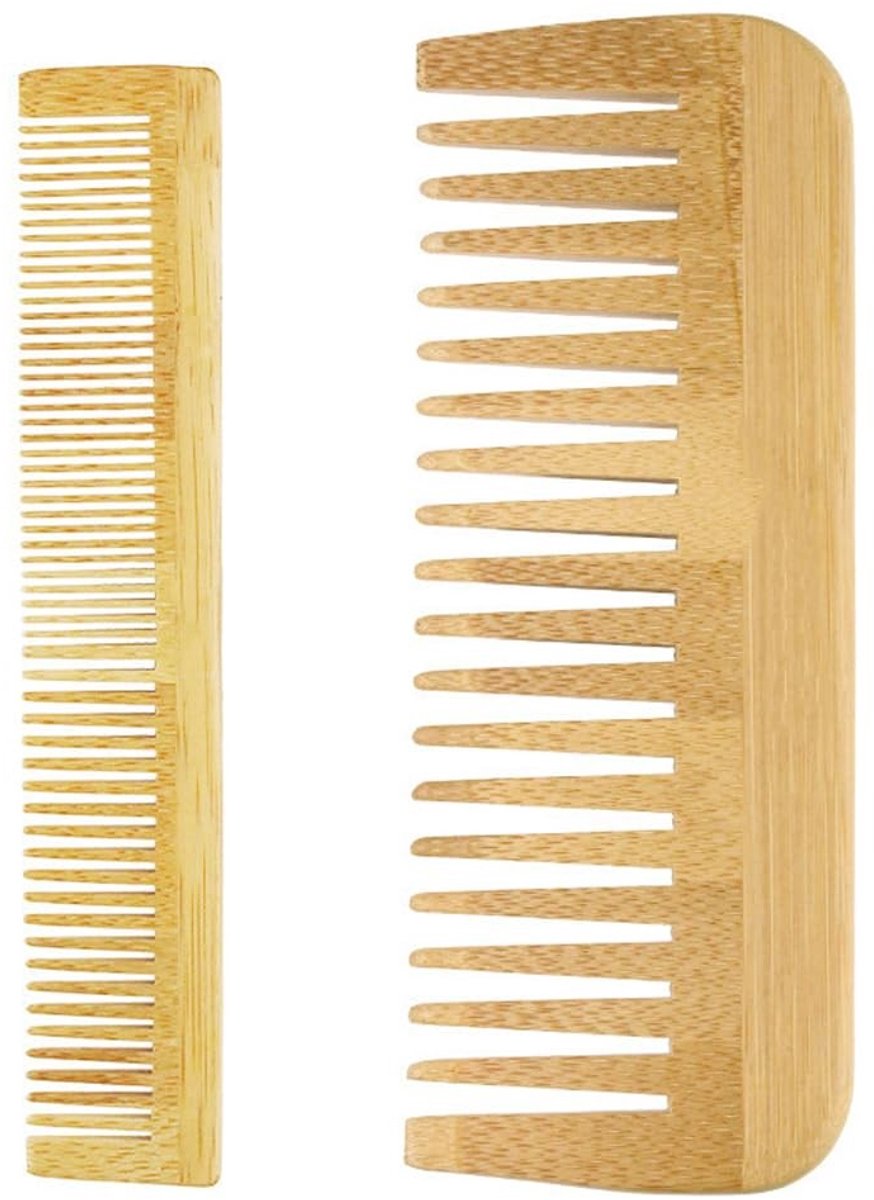 Dailygoods - Houten Kam Set - Antistatische Bamboe Kammen