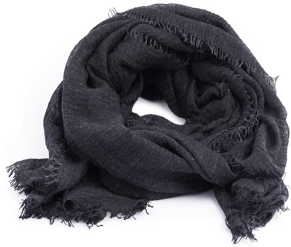 - sjaal - gekreukt - pashmina - halsdoek - sjaal - nek - 30 kleuren, Antraciet grijs.