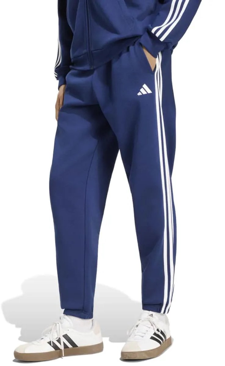 Adidas Essentials 3 Stripes Fleece Tapered Cuffed Joggers S Regular Man Marineblauw