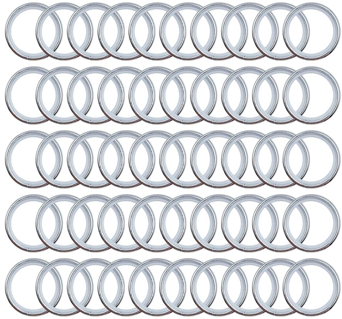 50 stuks metalen gordijnringen, geluidsdichte ringen voor ramen, deuren en douchegordijnen (26 mm binnendiameter)