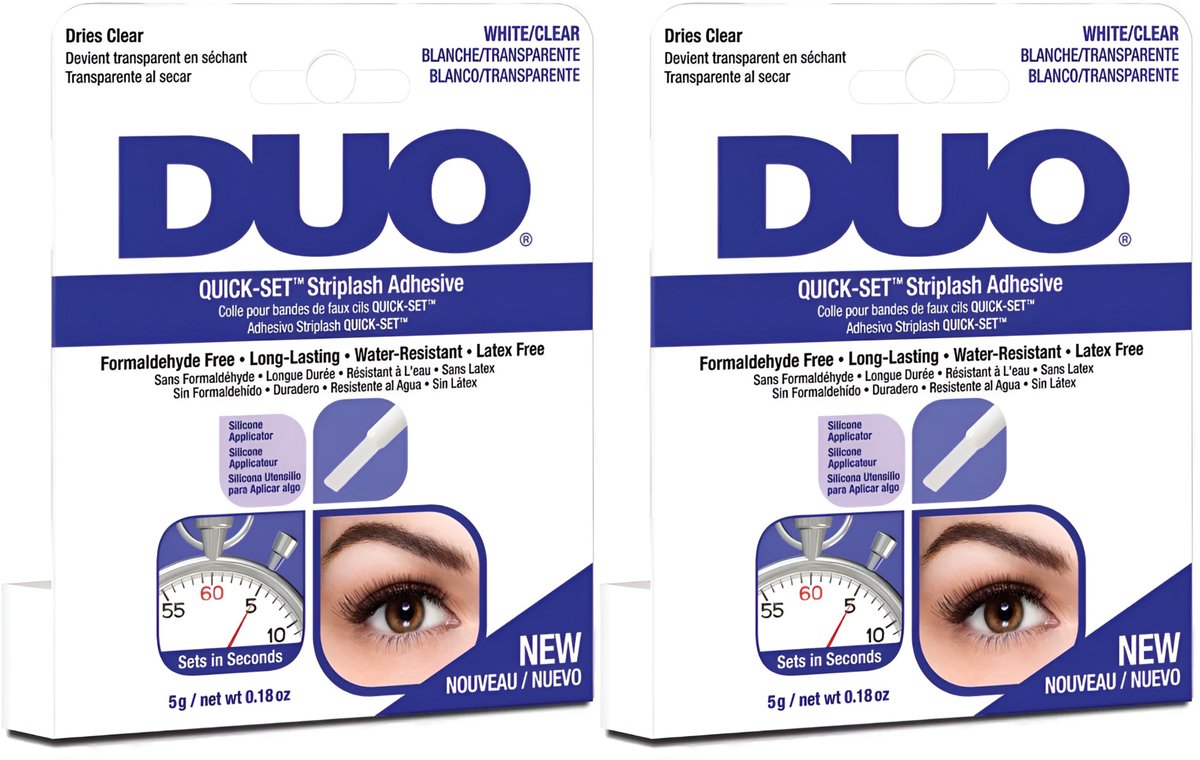 DUO Kleef voor Wimpers Ardell Quick-Set - Wimperlijm - Transparant, Sneldrogend, 2-pack